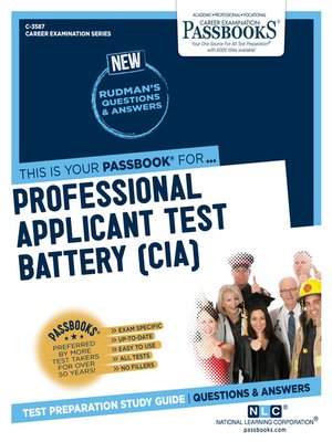 cover image of Professional Applicant Test Battery (CIA)